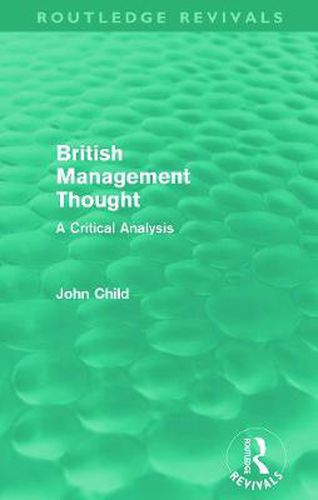 Cover image for British Management Thought: A Critical Analysis