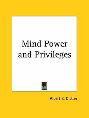 Cover image for Mind Power and Privileges (1902)