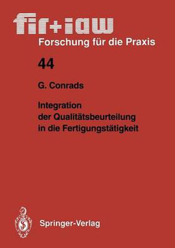 Cover image for Integration der Qualitatsbeurteilung in die Fertigungstatigkeit