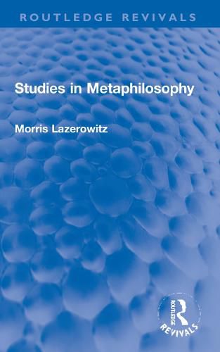 Cover image for Studies in Metaphilosophy