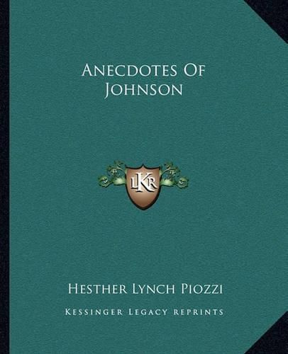 Anecdotes of Johnson