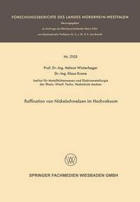 Cover image for Raffination Von Nickelschmelzen Im Hochvakuum