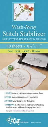 Cover image for Wash Away Stitch Stabilizer: Simplify Your Embroidery & Quilting: Print, Stick, Stitch & Dissolve