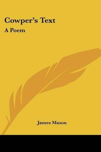 Cover image for Cowper's Text: A Poem