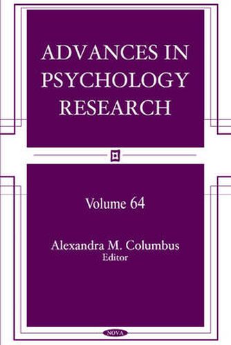 Cover image for Advances in Psychology Research: Volume 64