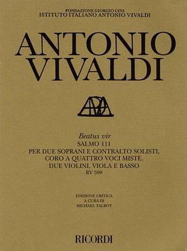 Cover image for Beatus Vir Rv598: Critical Edition Score