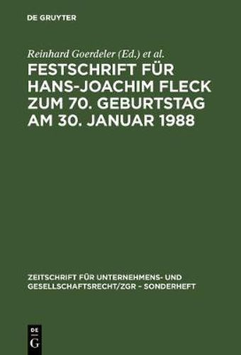 Festschrift Fur Hans-Joachim Fleck Zum 70. Geburtstag Am 30. Januar 1988