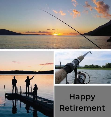 Cover image for Fishing Retirement Guest Book (Hardcover): Retirement book, retirement gift, Guestbook for retirement, message book, memory book, keepsake, fishing retirement, retirement book to sign, retirement card