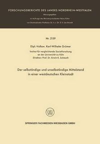 Cover image for Der Selbstandige Und Unselbstandige Mittelstand in Einer Westdeutschen Kleinstadt