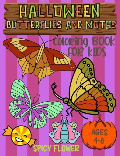 Cover image for Halloween butterflies coloring book for kids ages 4-8