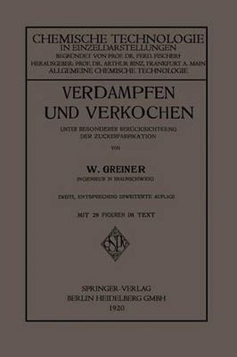 Cover image for Verdampfen Und Verkochen: Unter Besonderer Berucksichtigung Der Zuckerfabrikation