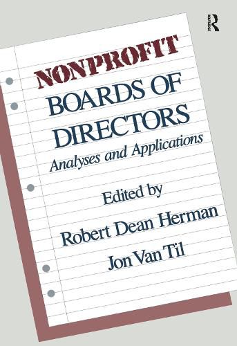 Cover image for Nonprofit Boards of Directors: Analyses and Applications