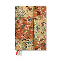 Cover image for Kara-ori (Japanese Kimono) Midi 18-month Horizontal Hardback Dayplanner 2025 (Wrap Closure)