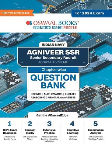 Cover image for Indian Navy - Agniveer SSR, (Agnipath Scheme), Chapter-wise & Topic-wise, 2024 English | Science | Mathematics | General Awareness