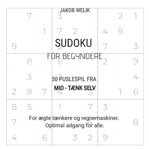 Cover image for Sudoku for begyndere - 50 puslespil fra Mio - taenk selv