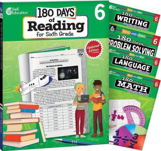 Cover image for 180 Days(tm) Reading, Math, Problem Solving, Writing, & Language for Grade 6: 5-Book Set