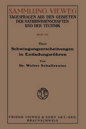 Cover image for UEber Schwingungserscheinungen in Entladungsroehren