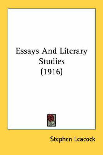 Cover image for Essays and Literary Studies (1916)