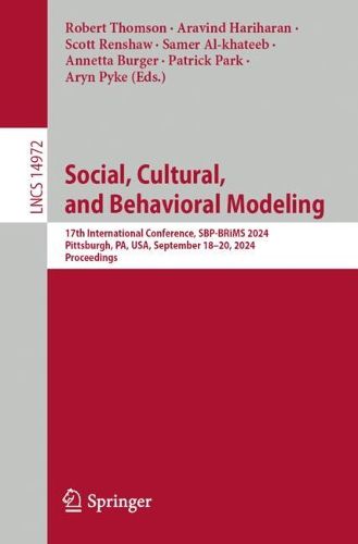 Cover image for Social, Cultural, and Behavioral Modeling