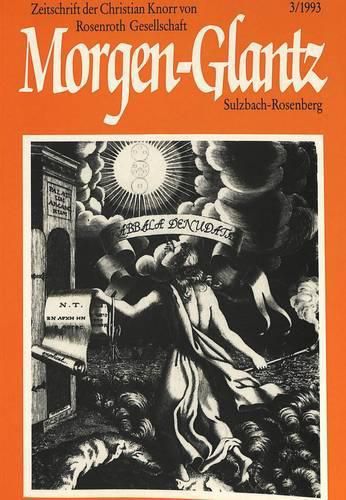 Cover image for Morgen-Glantz: Zeitschrift Der Christian Knorr Von Rosenroth-Gesellschaft. 3 (1993)