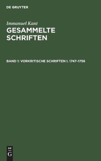 Cover image for Vorkritische Schriften I. 1747-1756