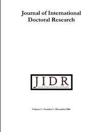 Cover image for Journal of International Doctoral Research (JIDR) Volume 5, Number 1, December 2016