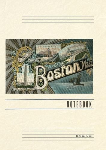 Cover image for Vintage Lined Notebook Greetings from Boston, Massachusetts