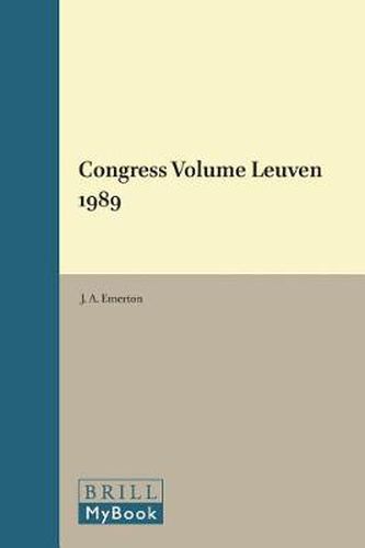 Cover image for Congress Volume Leuven 1989