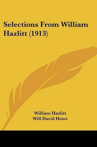 Selections from William Hazlitt (1913)