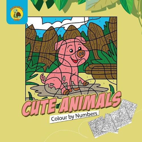 Cover image for Cute Animals Colour by Numbers: Practice Learning Numbers While Having Fun Colouring! (Ages 3-5)