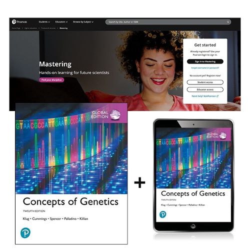Cover image for Concepts of Genetics, Global Edition + Mastering Genetics with eText