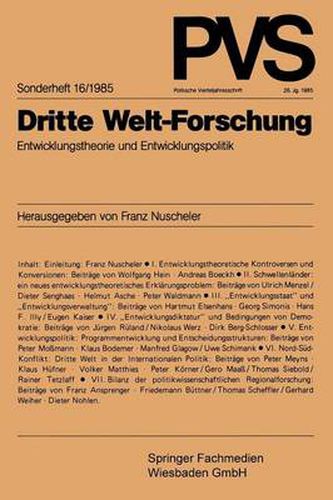 Cover image for Dritte Welt-Forschung: Entwicklungstheorie Und Entwicklungspolitik