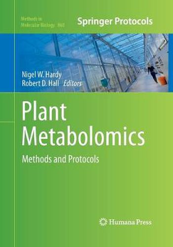 Plant Metabolomics: Methods and Protocols