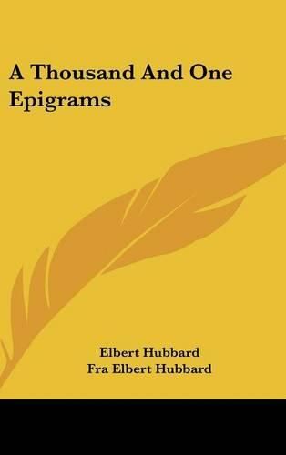Cover image for A Thousand and One Epigrams