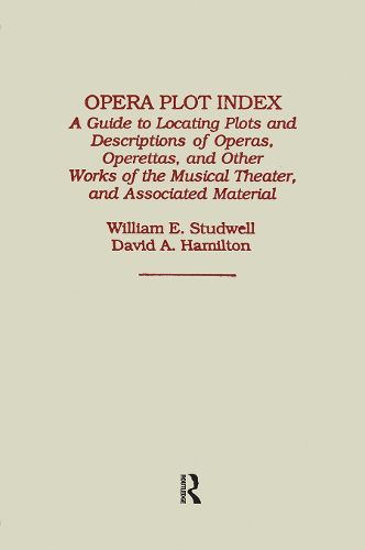 Cover image for Opera Plot Index: A Guide to Locating Plots and Descriptions of Operas, Operettas, and Other Works of the Musical Theater, and Associated Material