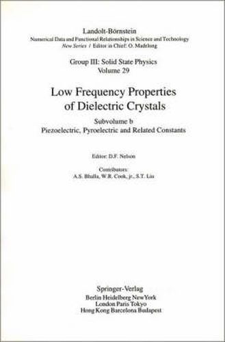 Cover image for Piezoelectronic, Pyroelectric and Related Constants