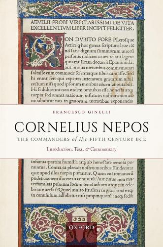 Cover image for Cornelius Nepos, The Commanders of the Fifth Century BCE: Introduction, Text, and Commentary
