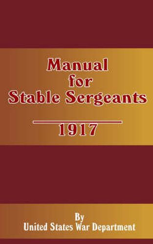 Cover image for Manual for Stable Sergeants