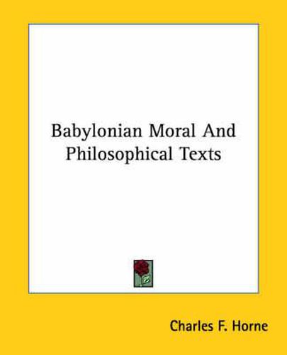 Babylonian Moral and Philosophical Texts