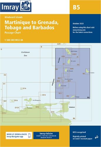 Cover image for Imray Chart B5: Martinique to Tobago and Barbados Passage Chart