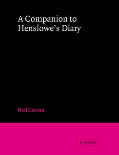 Cover image for A Companion to Henslowe's Diary