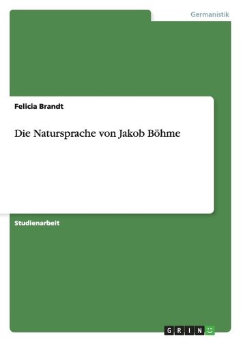 Cover image for Die Natursprache von Jakob Boehme