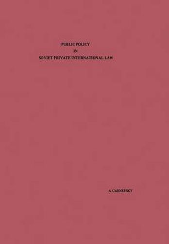 Cover image for Public Policy in Soviet Private International Law