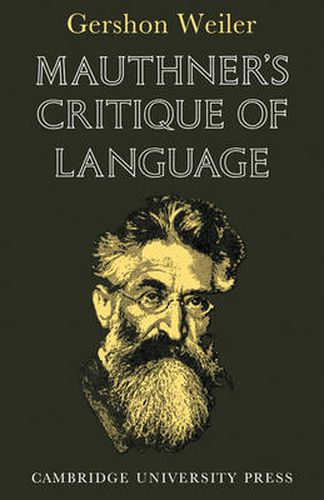 Cover image for Mauthner's Critique of Language