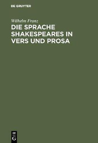 Cover image for Die Sprache Shakespeares in Vers und Prosa