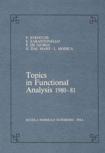 Cover image for Topics in functional analysis 1980-81