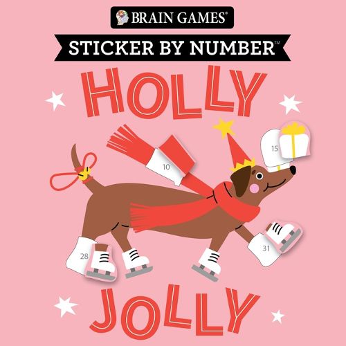 Cover image for Brain Games - Sticker by Number: Holly Jolly (Christmas - Stocking Stuffer)