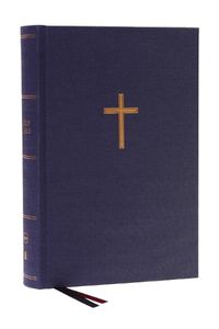 Cover image for NKJV, Single-Column Wide-Margin Reference Bible, Cloth over Board, Blue, Red Letter, Comfort Print: Holy Bible, New King James Version