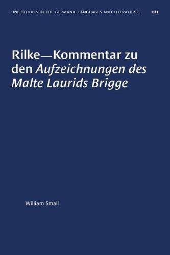 Cover image for Rilke-Kommentar Zu Den Aufzeichnungen Des Malte Laurids Brigge