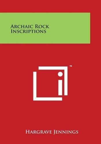 Cover image for Archaic Rock Inscriptions